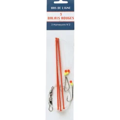 Bas de ligne mer flashmer balais rouge x3