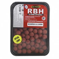 Bouillettes Denses Fun Fishing RBH Boilies Scopex & Liver 800g