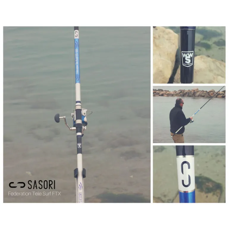 Ensembles Surf 2 cannes téle 4m10 + 2 moulinets 5000