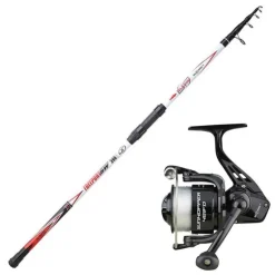 Ensemble Surfcasting Télescopique Sunset Freeport SW 3.90m (max 200g) + moulinet Sunhopper SWF 601Fd
