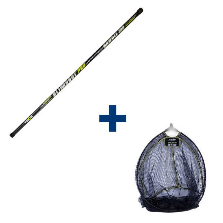 Ensemble Teos Epuisette Slimshot Match 390 + Tele Dual 500
