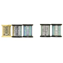 Fly tying tinsel medium double face argent or