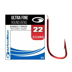 Hamecon Garbolino Non Montés Ultra Fine Red Round Bend 2210RD (x15)