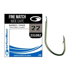 Hameçon non monté Garbolino Fine Match Wide Gape (x15)