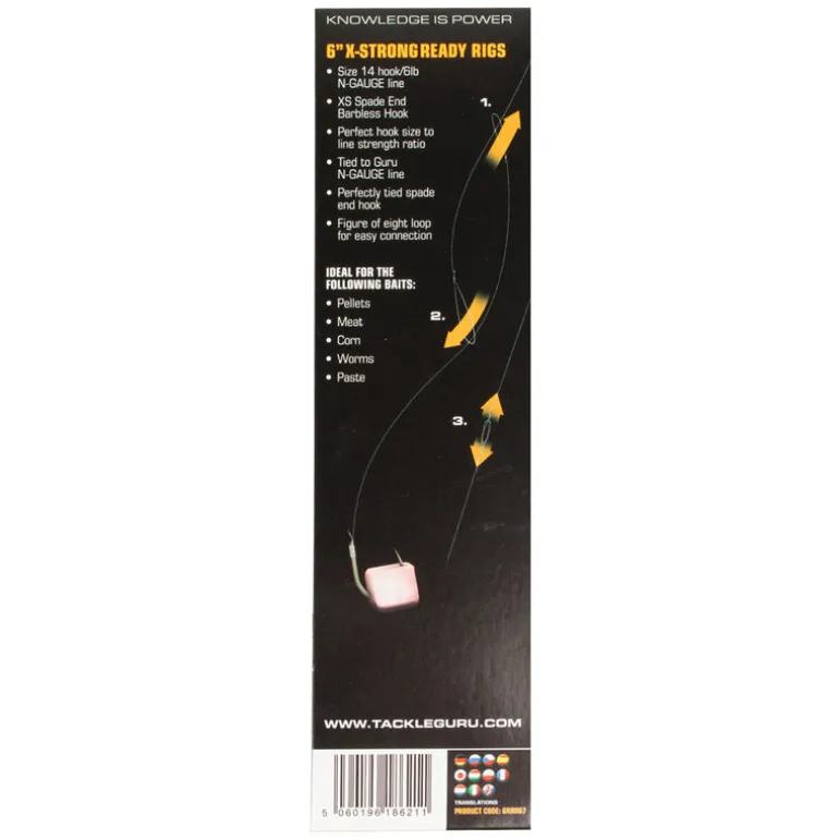 Hameçons montés coup guru xtra strong carp pole rigs 15cm (x8)