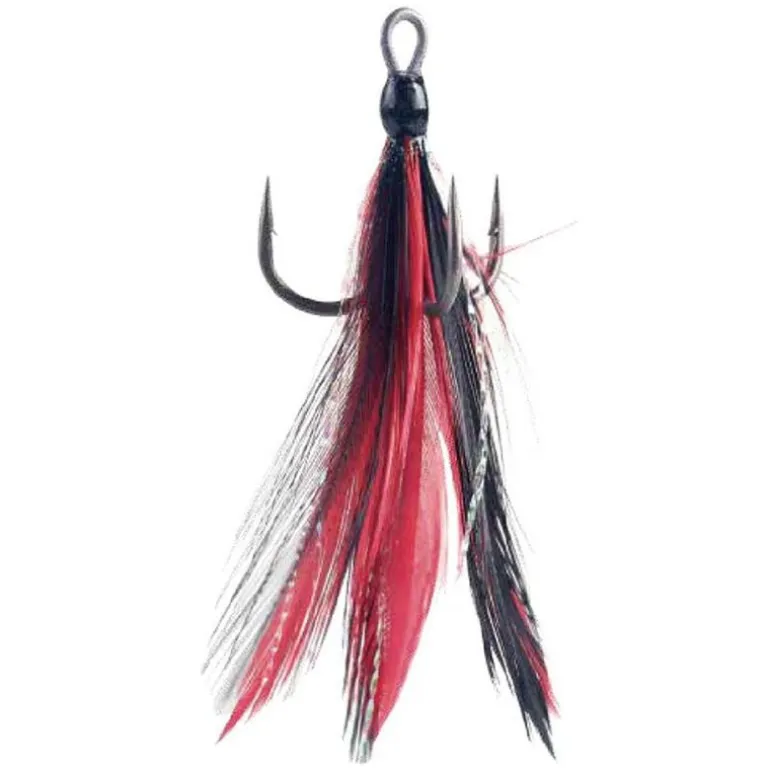 Hameçons triples à Plumes BKK Spear 21SS Red/Black (x3)