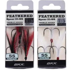 Hameçons triples à Plumes BKK Spear 21SS Red/Black (x3)