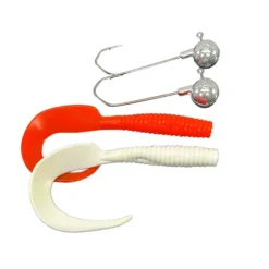 Kit Leurres Silure Overfight Kit Cat Twister (x2) + Jighead (x2)