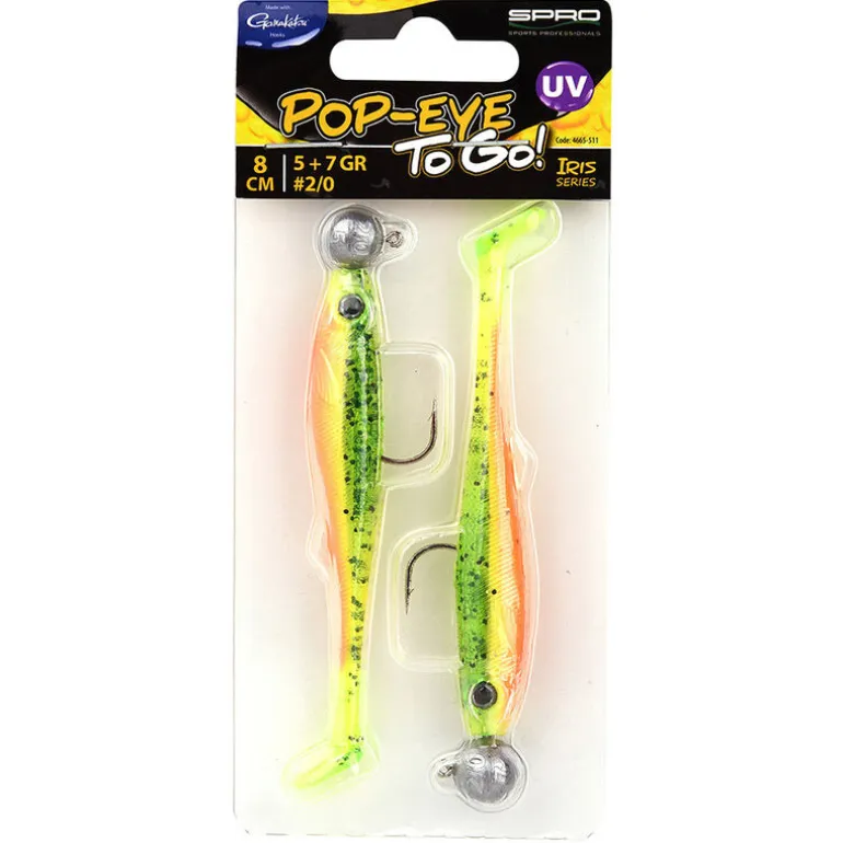 Leurre Souple Shad Monté SPRO Iris Popeye 8cm, 5+7g (x2)