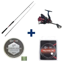Pack Canne Evok Invictus V2 1.83m, 7-21g + Moulinet Invictus 2500Fd + Tresse + Fluorocarbone