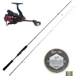 Pack Canne Spinning Evok Invictus V2 2.01m, 3-10g + Moulinet Evok Invictus 2500FD + Tresse Evok Tactikal Braid 0.10mm