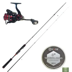 Pack Canne Spinning Evok Invictus V2 2.01m, 5-14g + Moulinet Evok Invictus 2500FD + Tresse Evok Tactikal Braid 0.12mm