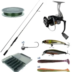 Pack Major Craft Kahory Spinning Combo 2.13m, 7-28g + tresse + boite + leurres