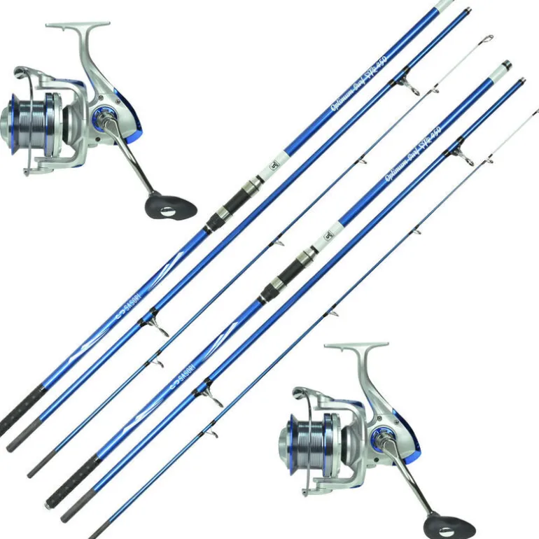 Pack surfcasting 2 cannes optimum surf + 2 moulinets x3 9000 sw