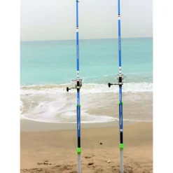 Pack surfcasting 2 cannes optimum surf + 2 moulinets x3 9000 sw
