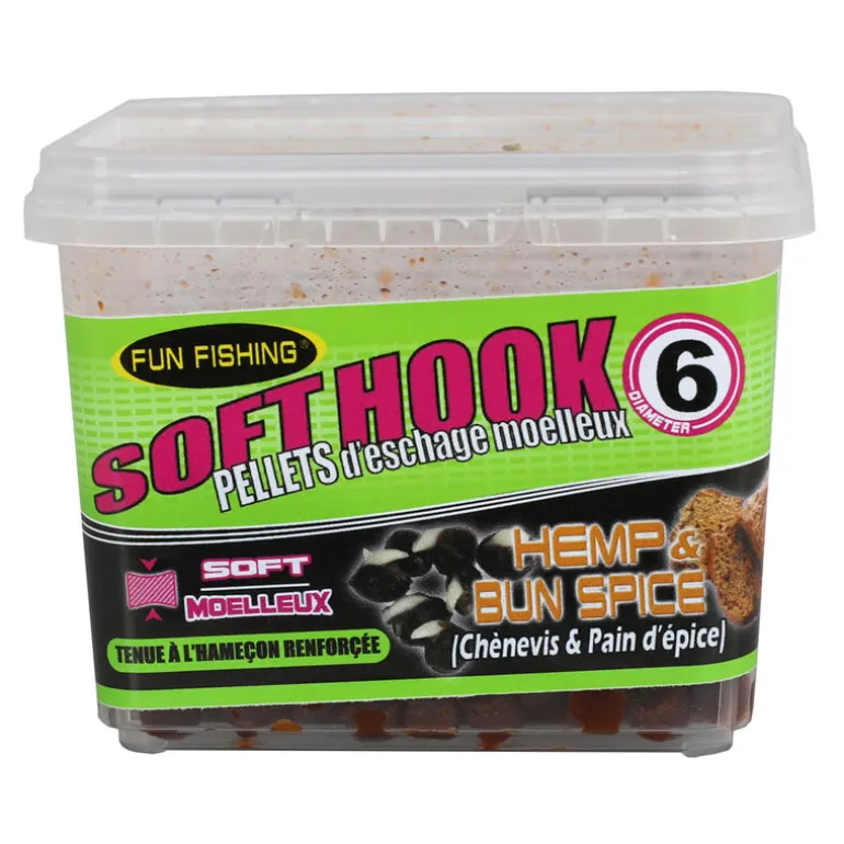 Pellets d'Eschage Fun Fishing Soft Hook Pellets Hemp et Bun Spice 120G