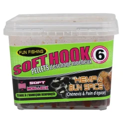 Pellets d'Eschage Fun Fishing Soft Hook Pellets Hemp et Bun Spice 120G