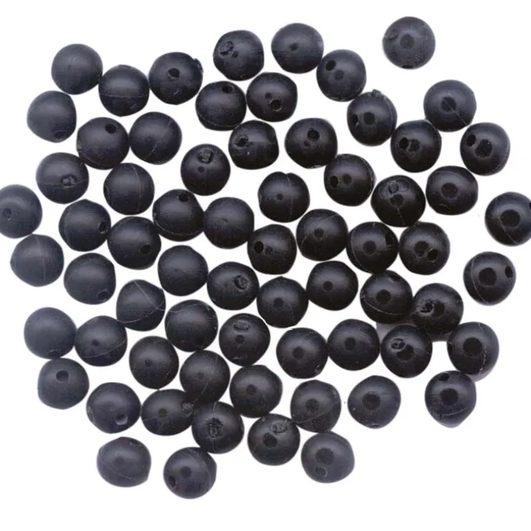 Perles molles noires flashmer pour montage coulissant daurade