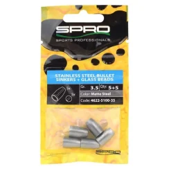 Plomb Balle en Acier Inoxydable Spro Stainless Steel Bullet Sinkers + Billes
