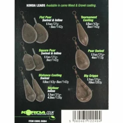 Plomb à émerillon korda flat pear swivel (x2)