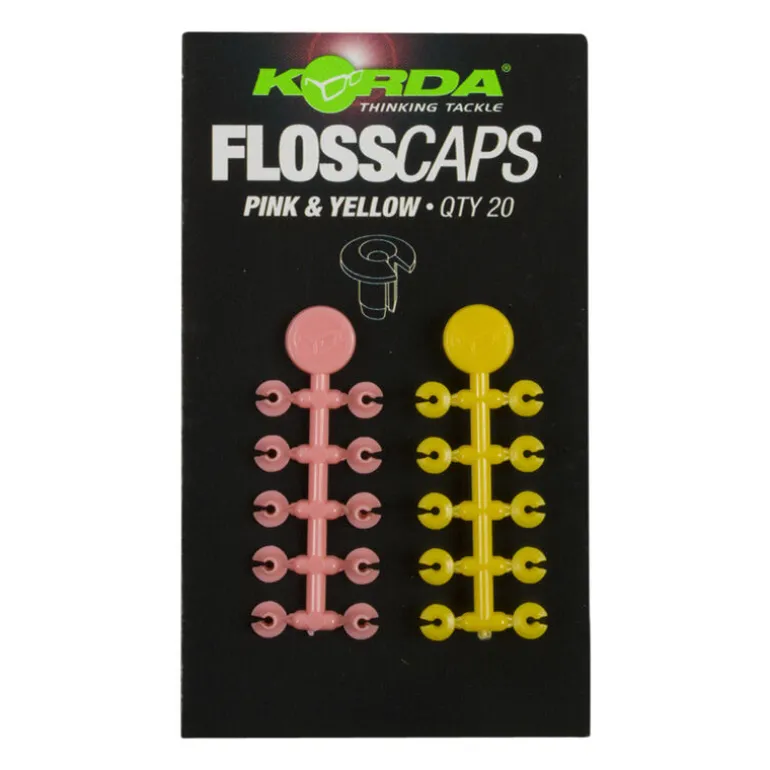 Stop appât carpe korda floss caps pink/yellow (x20)