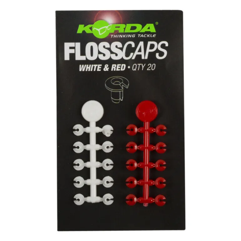 Stop appât carpe korda floss caps white/red (x20)