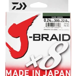 Tresse Daiwa J-Braid x8 Dark Green 300m