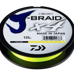 Tresse Daiwa J-Braid x4 Jaune 135m